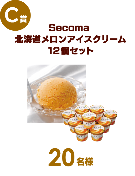 C賞 Secoma 北海道メロンアイスクリーム12個セット 20名様